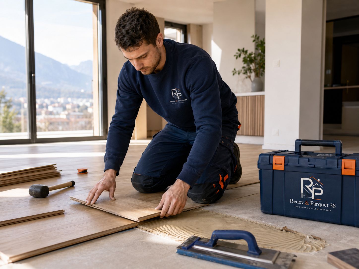Pose de carrelage dans une rénovation intérieure
